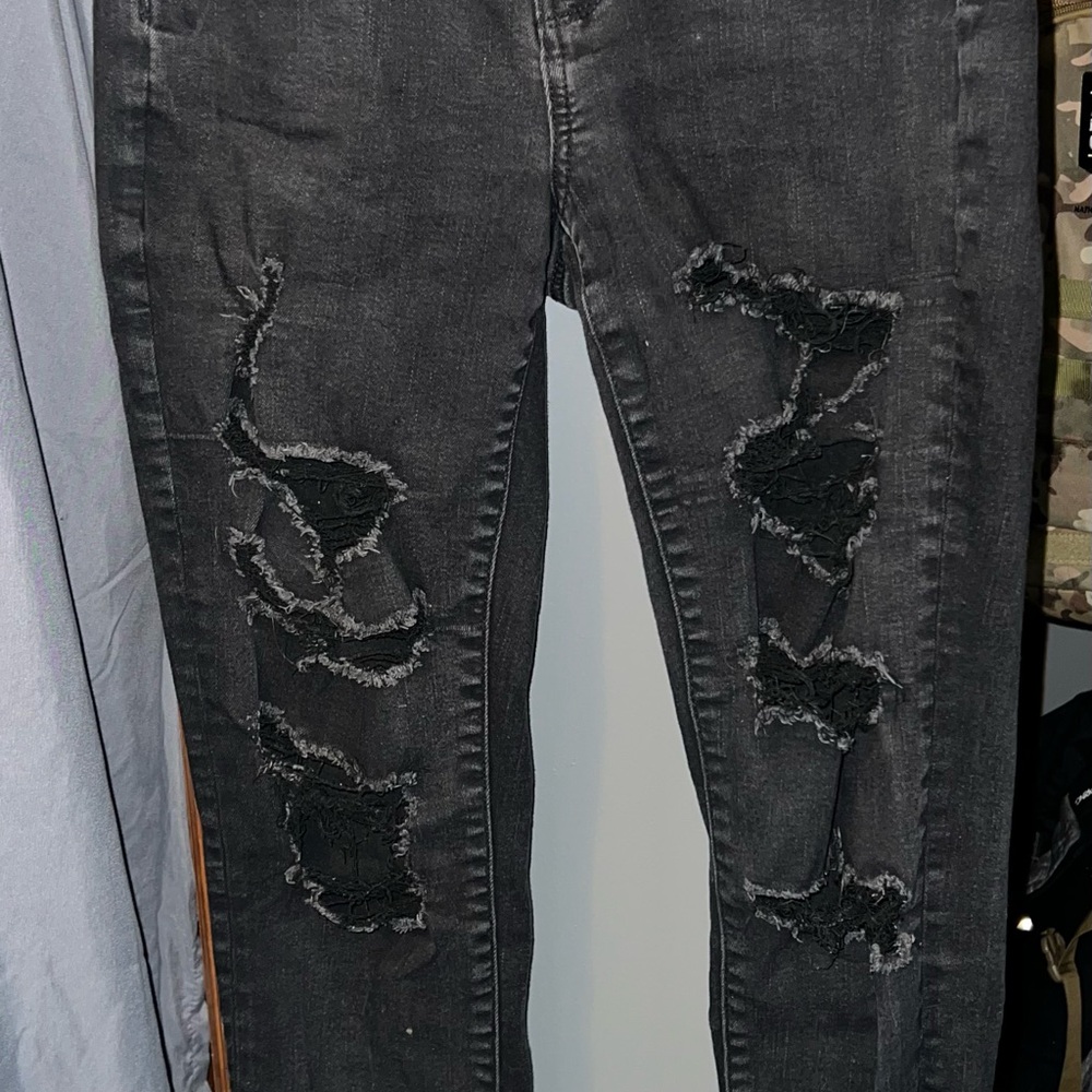 American Eagle Outfitters Ripped Black Skinny Jeans